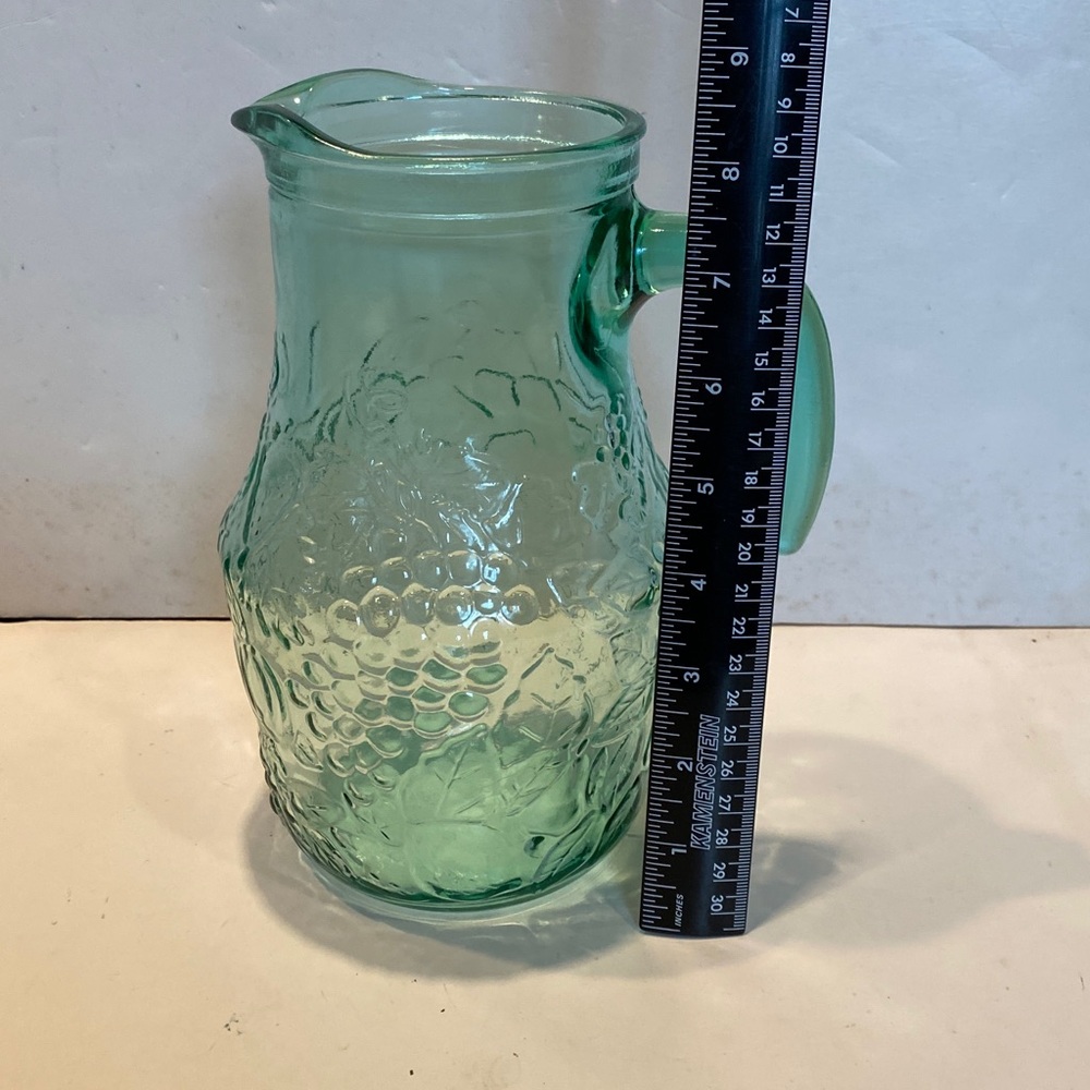 Vintage Orchard Fruit Green 64 oz. Glass Pitcher - Picture 4 of 7